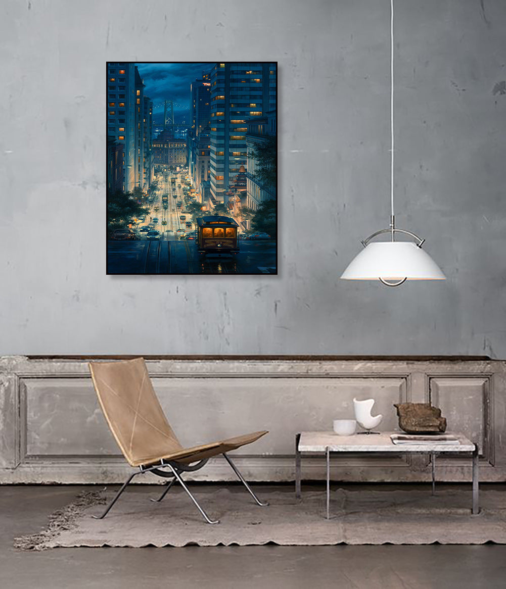 A dropshipping digital oil painting Diy wholesale city night scene