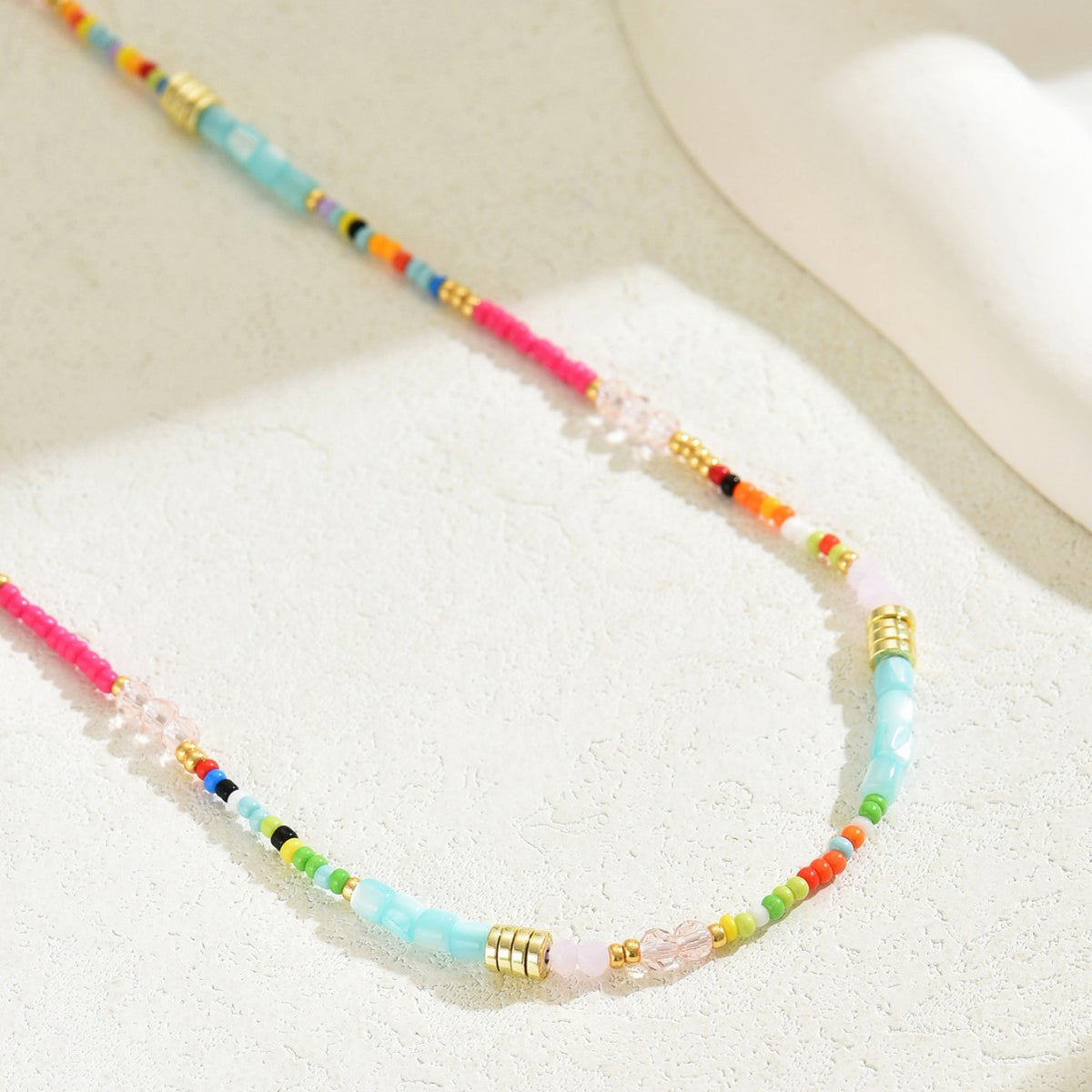 Personalized Bohemian Creative Design String Colorful Crystal Beads Long Necklace