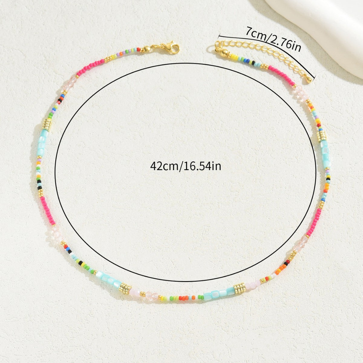 Personalized Bohemian Creative Design String Colorful Crystal Beads Long Necklace